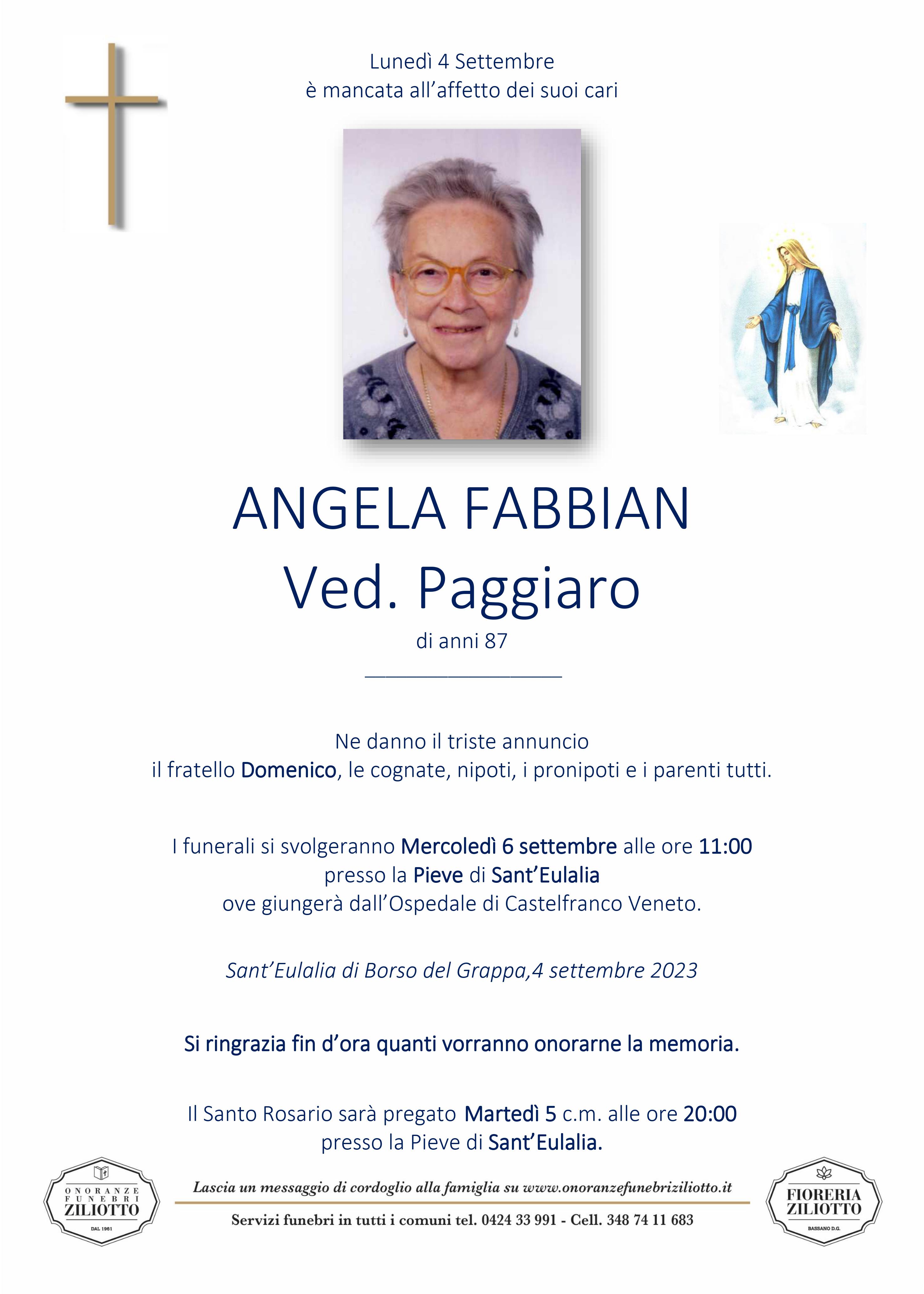 Angela Fabbian - 87 anni - Pieve del Grappa