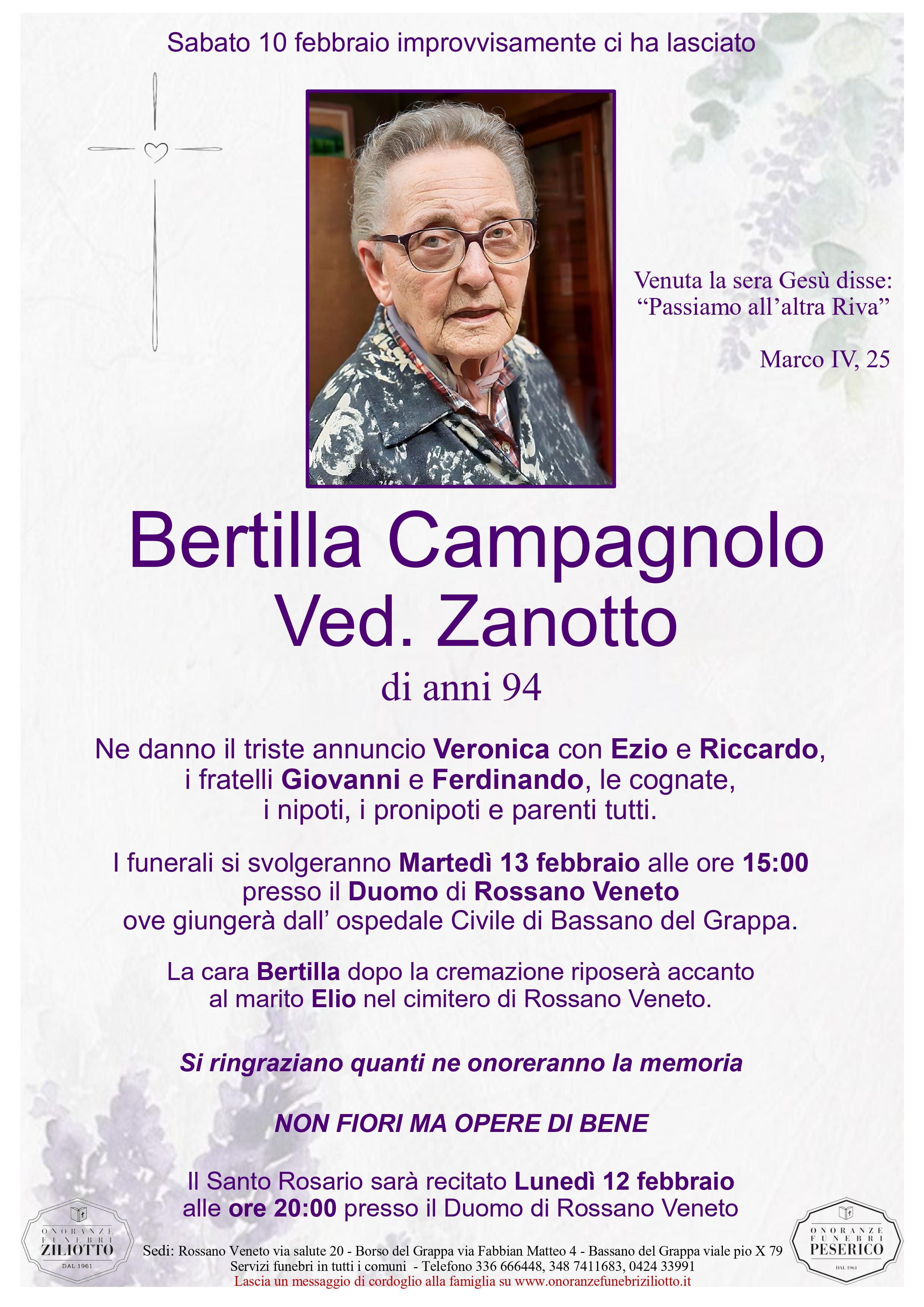 Bertilla Campagnolo - 94 anni - Rossano Veneto