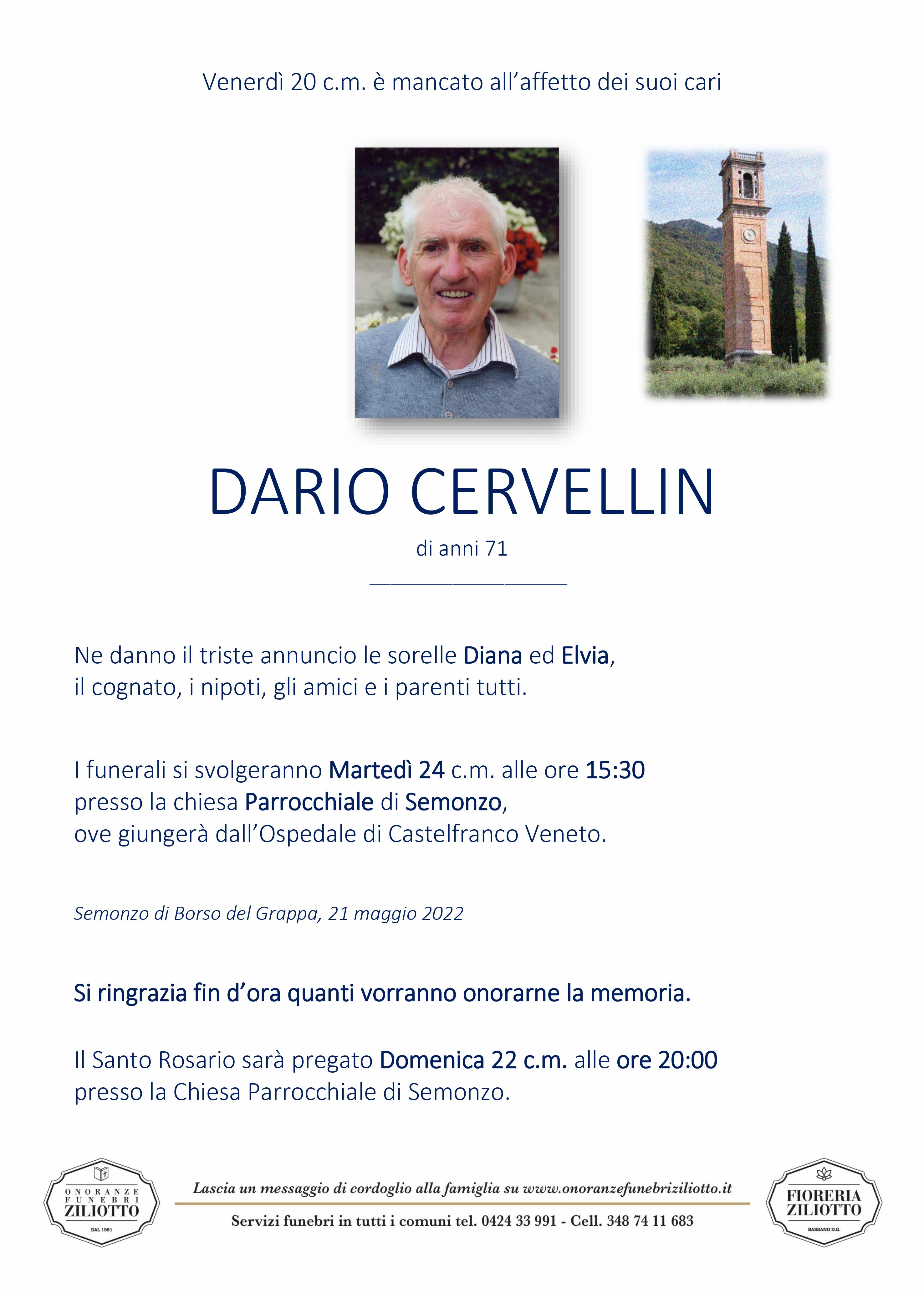 Dario Cervellin - 71 anni - Semonzo di Borso del Gr