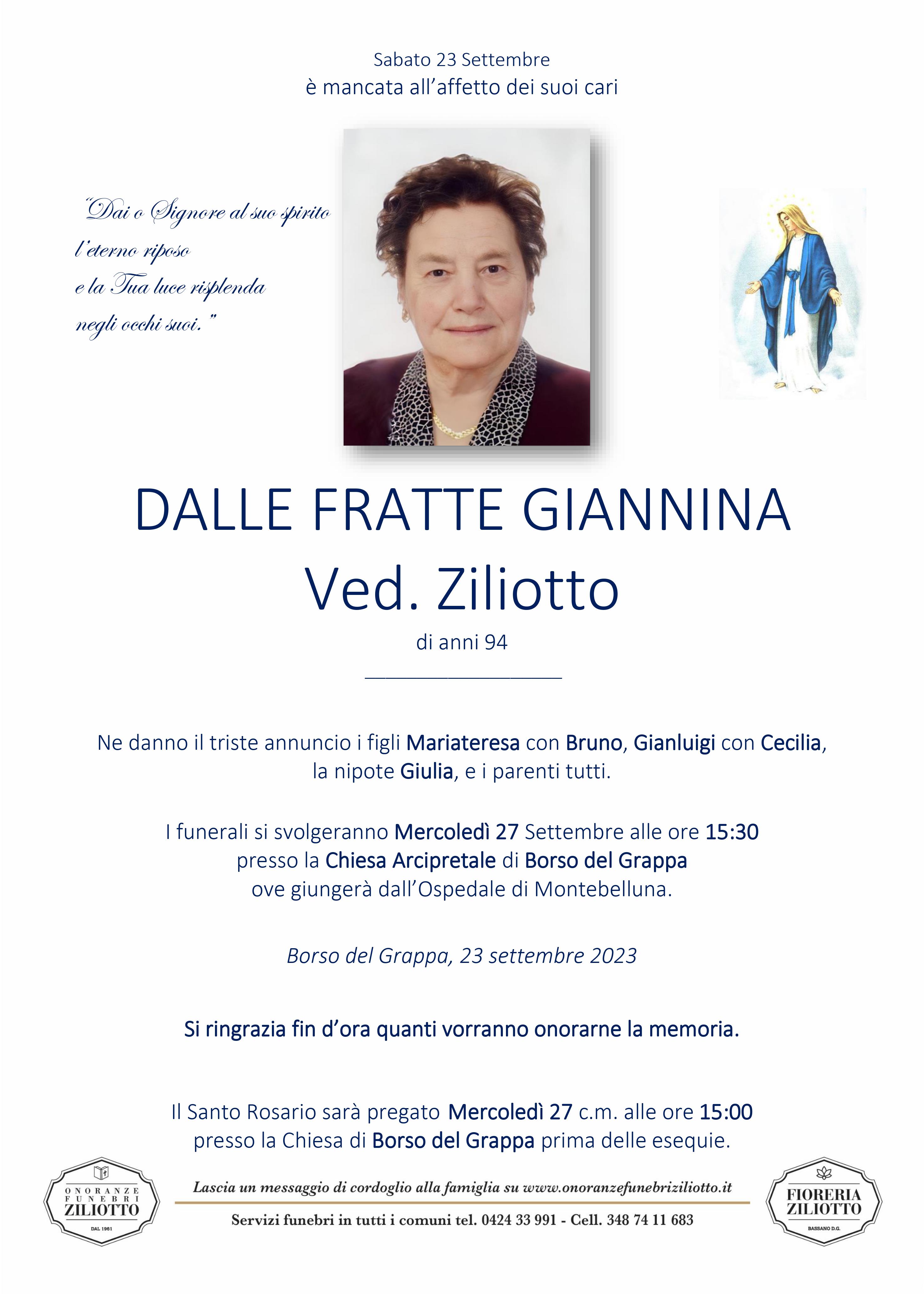 Giannina Dalle Fratte - 94 anni - Borso del Grappa