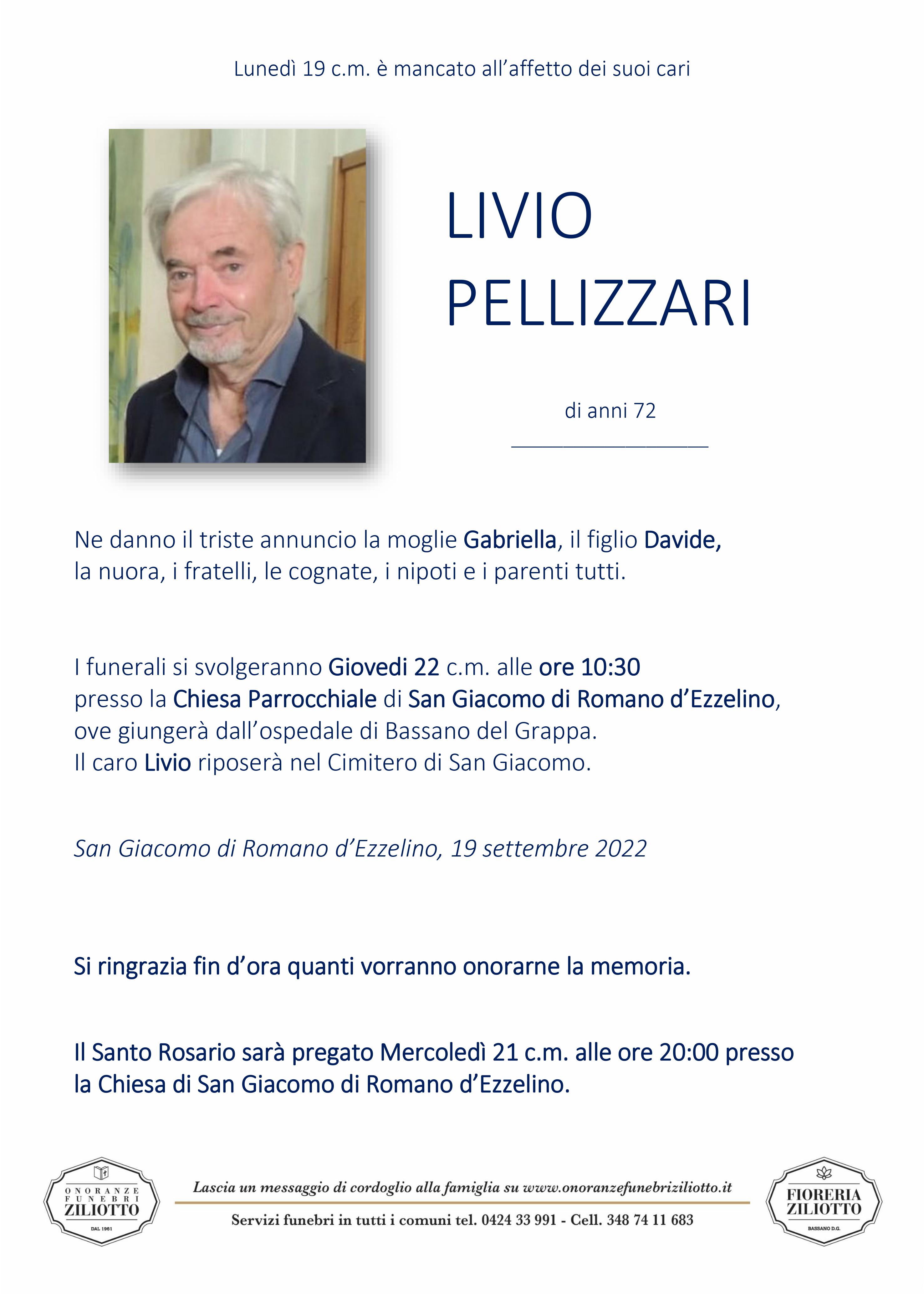 Livio Pellizzari - 72 anni - Mussolente