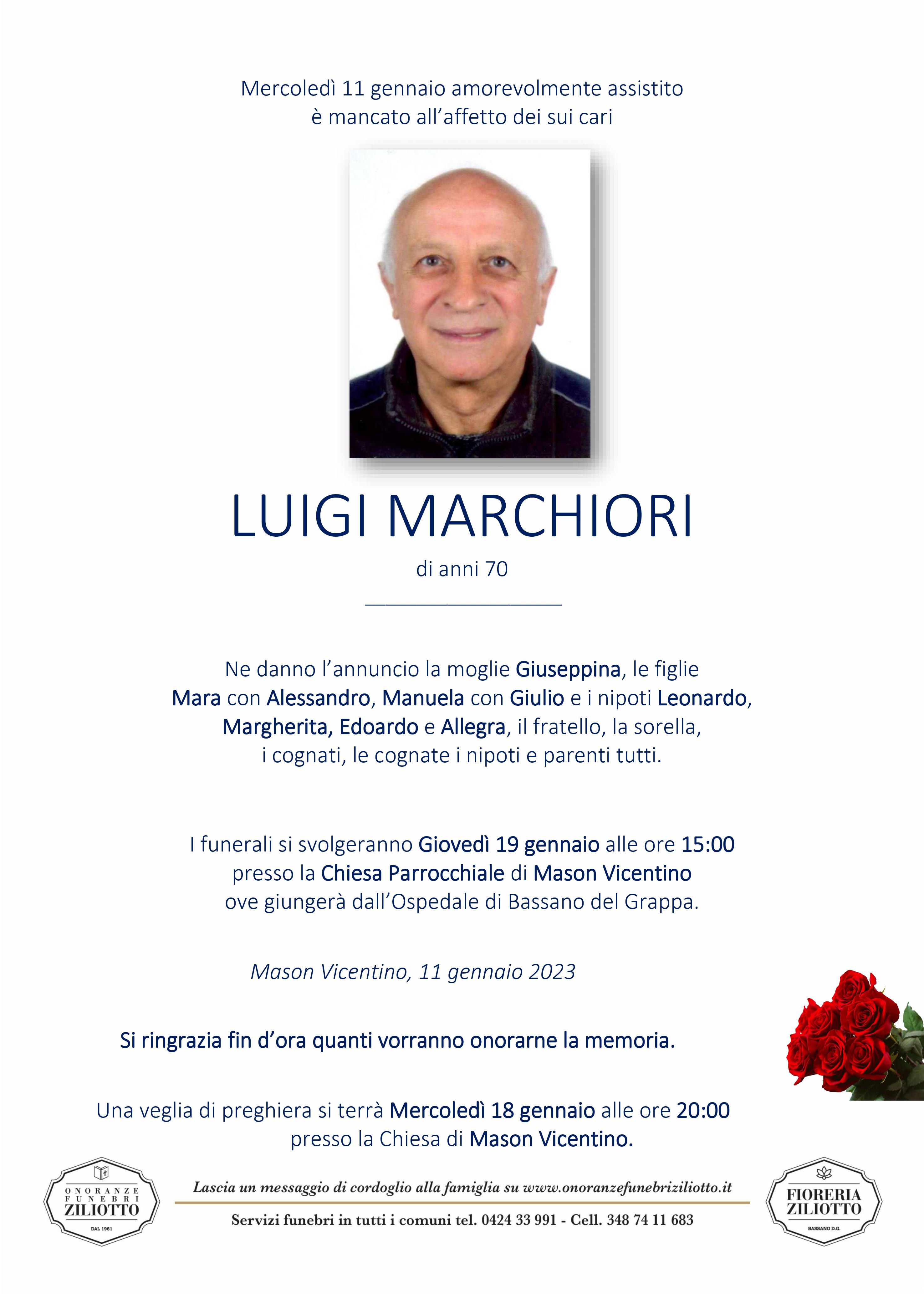 Luigi Marchiori  - 70 anni - Mason Vicentino