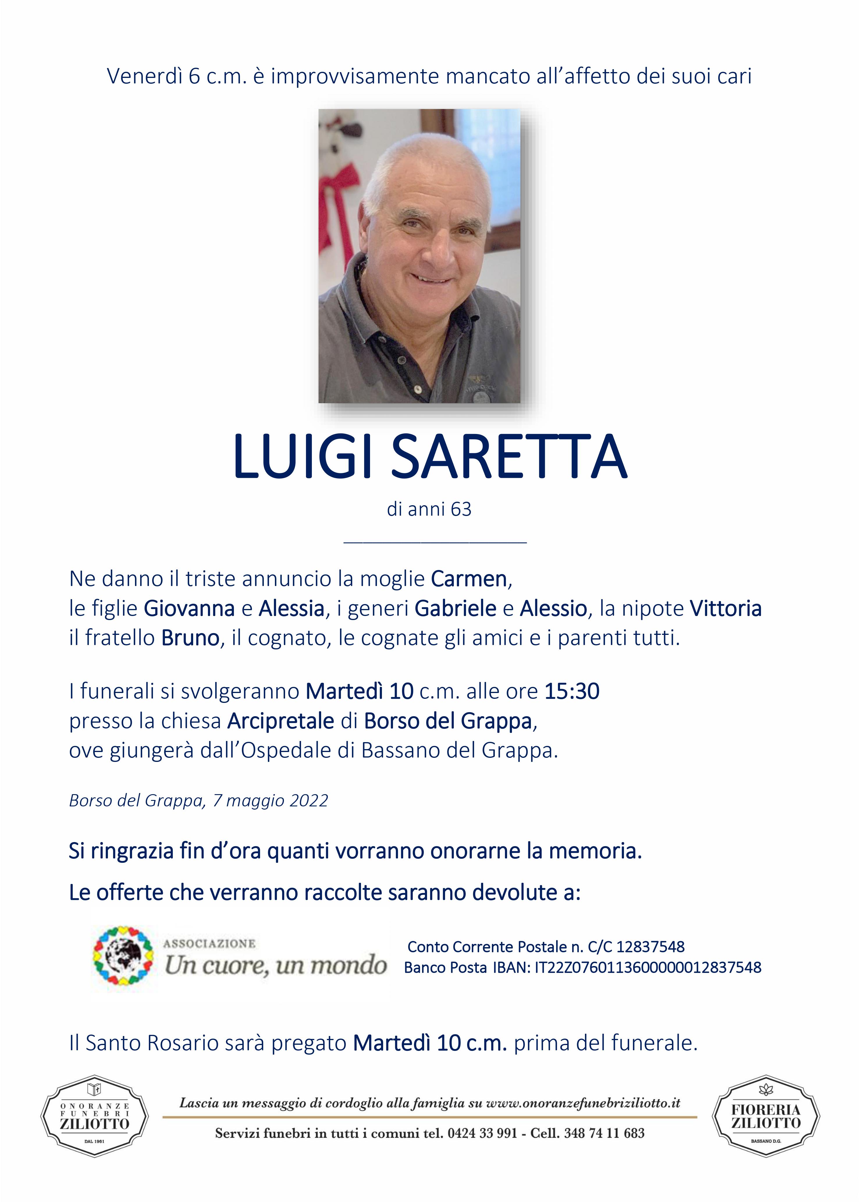 Luigi Saretta - 63 anni - Borso del Grappa