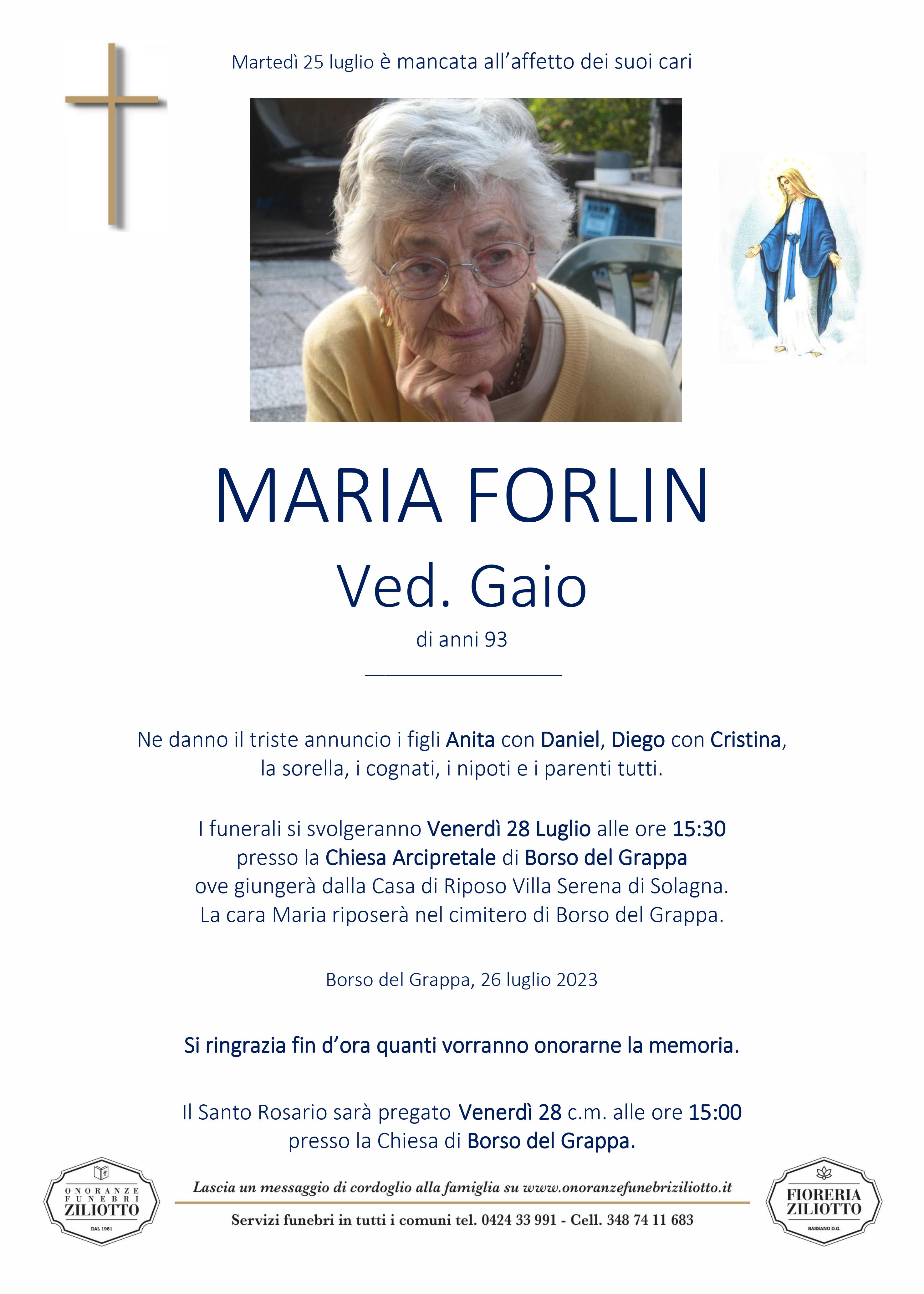 Maria Forlin - 93 anni - Borso del Grappa