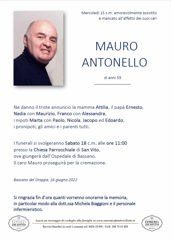 Mauro Antonello - 59 anni - Bassano del Grappa
