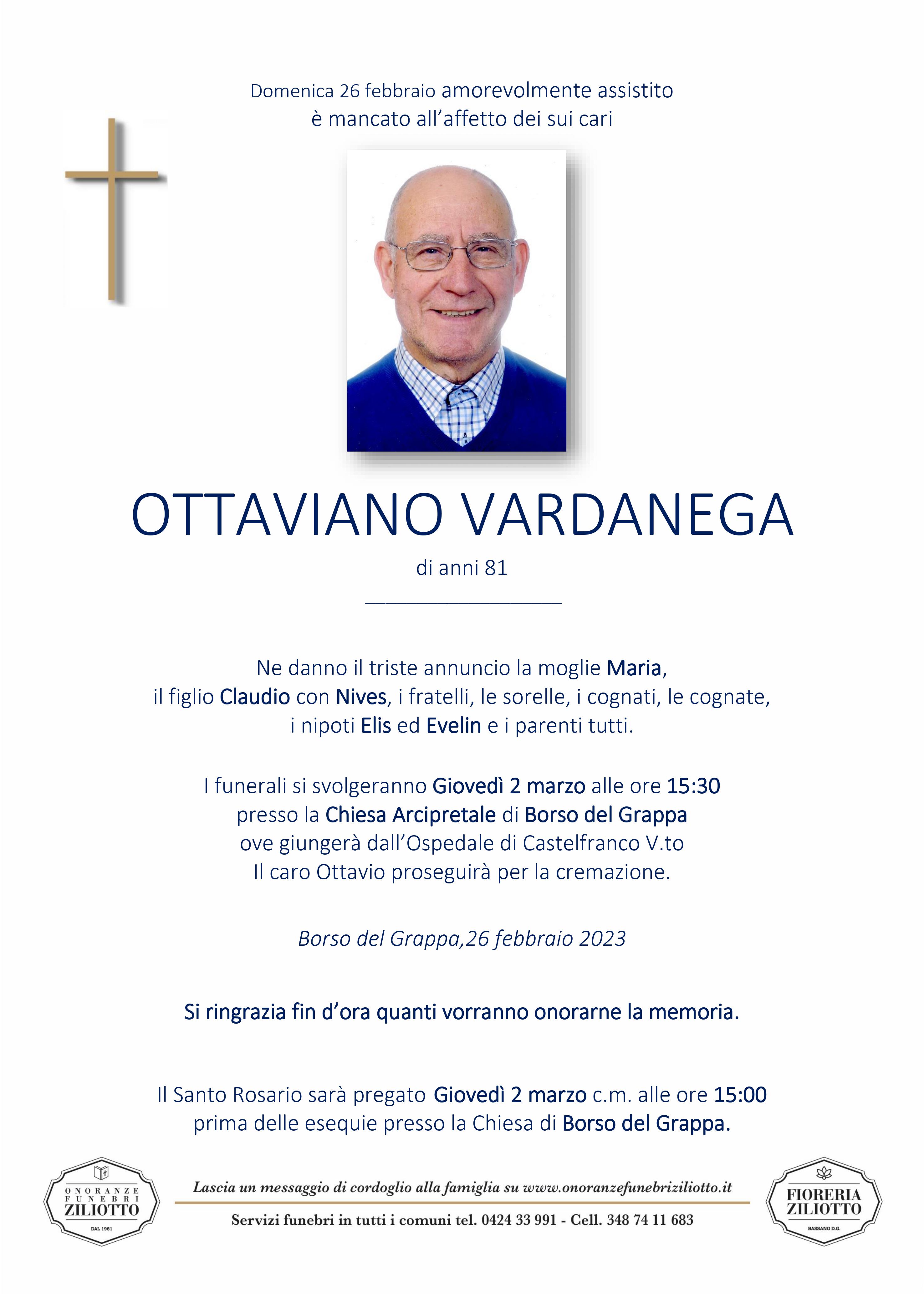 Ottaviano Vardanega - 81 anni - Borso del Grappa