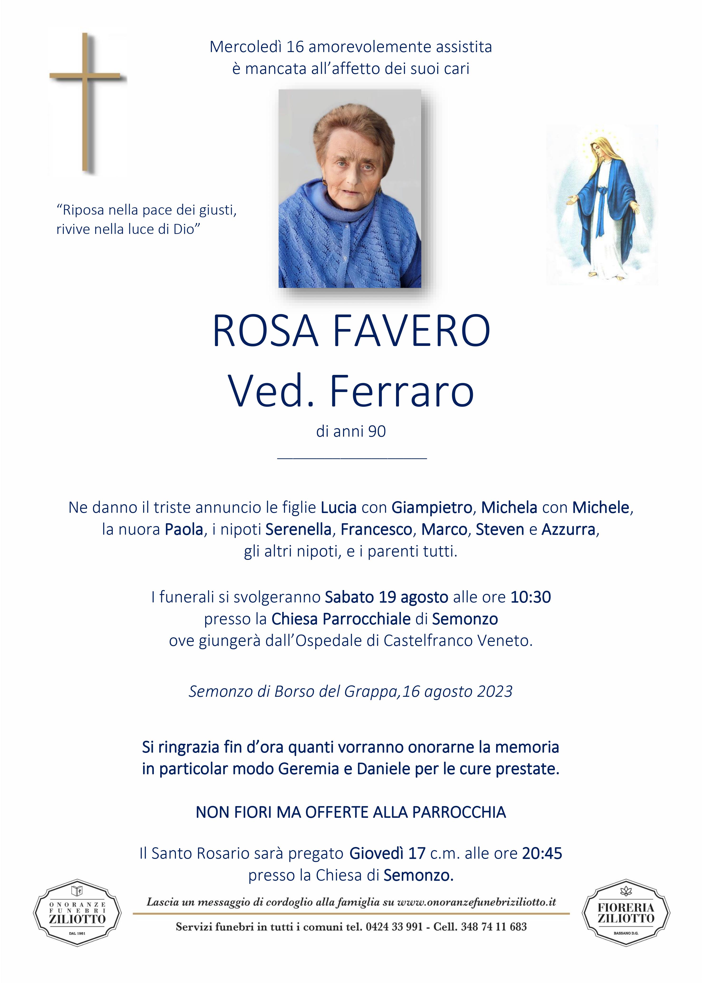 Rosa Favero - 90 anni - Semonzo di Borso del Grappa