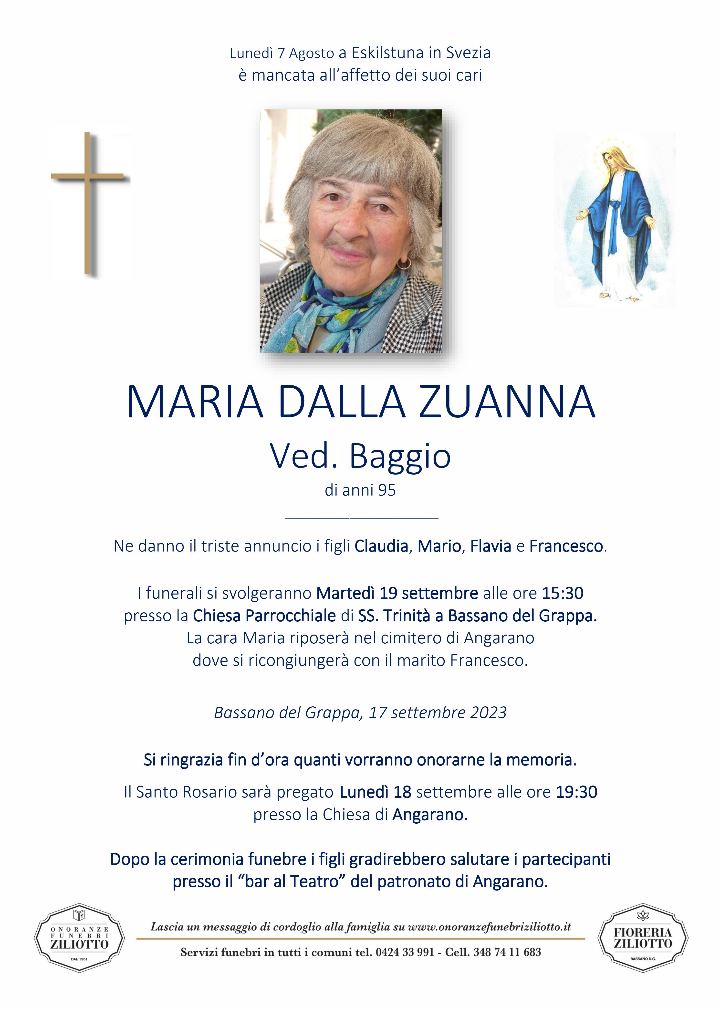 Maria Dalla Zuanna - 95 anni - Bassano del Grappa