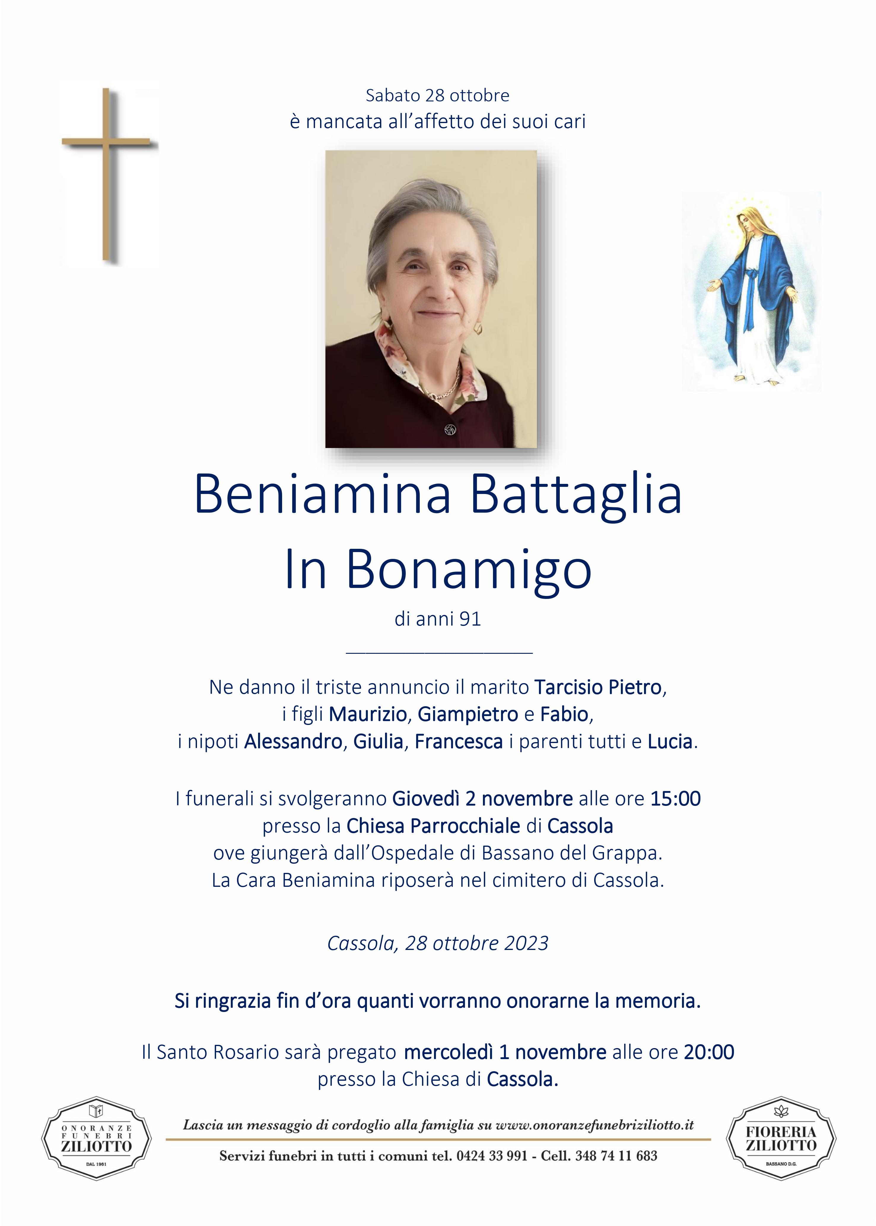 Beniamina Battaglia - 91 anni - Cassola