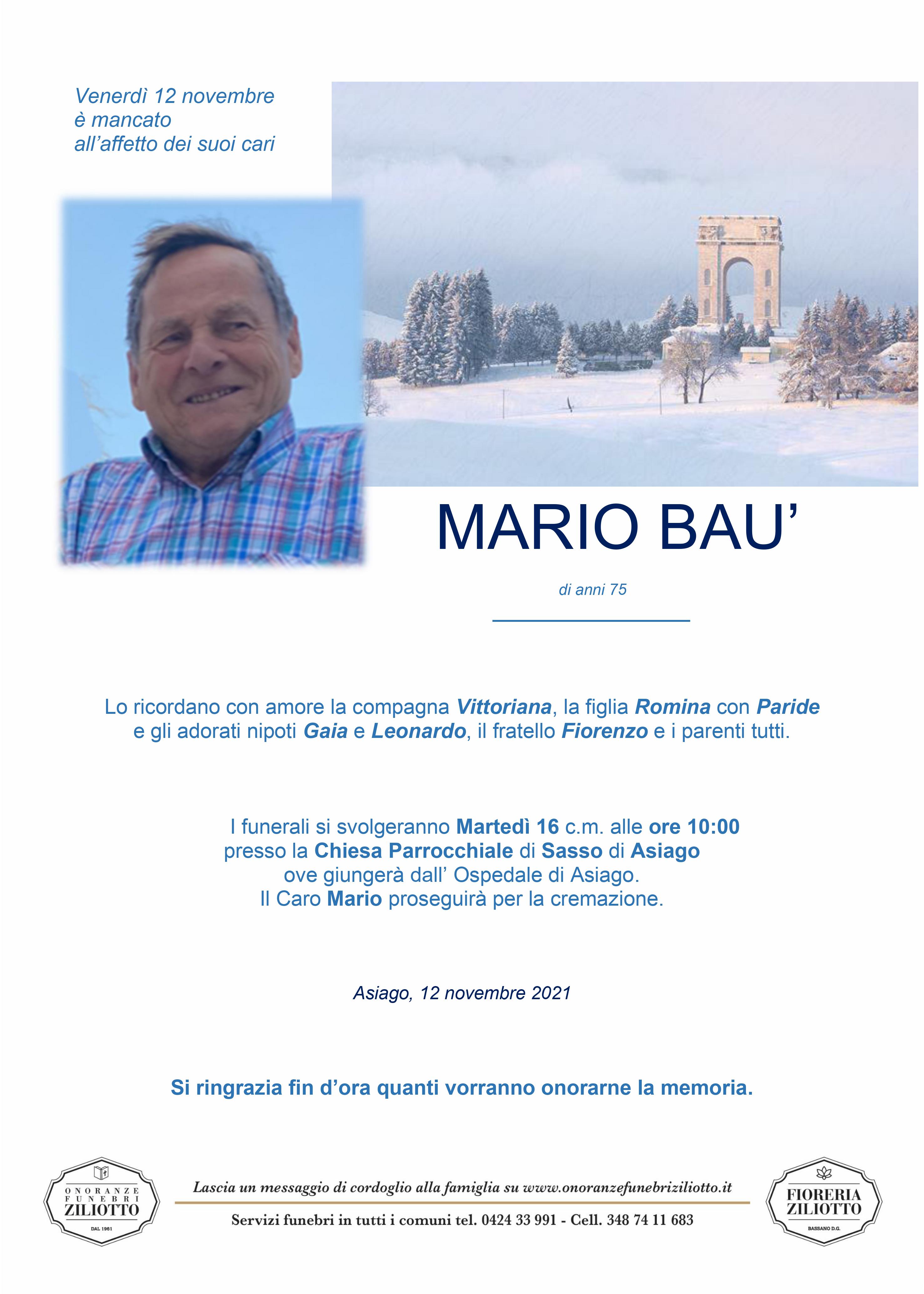 Mario Bau' - 75 anni - Asiago