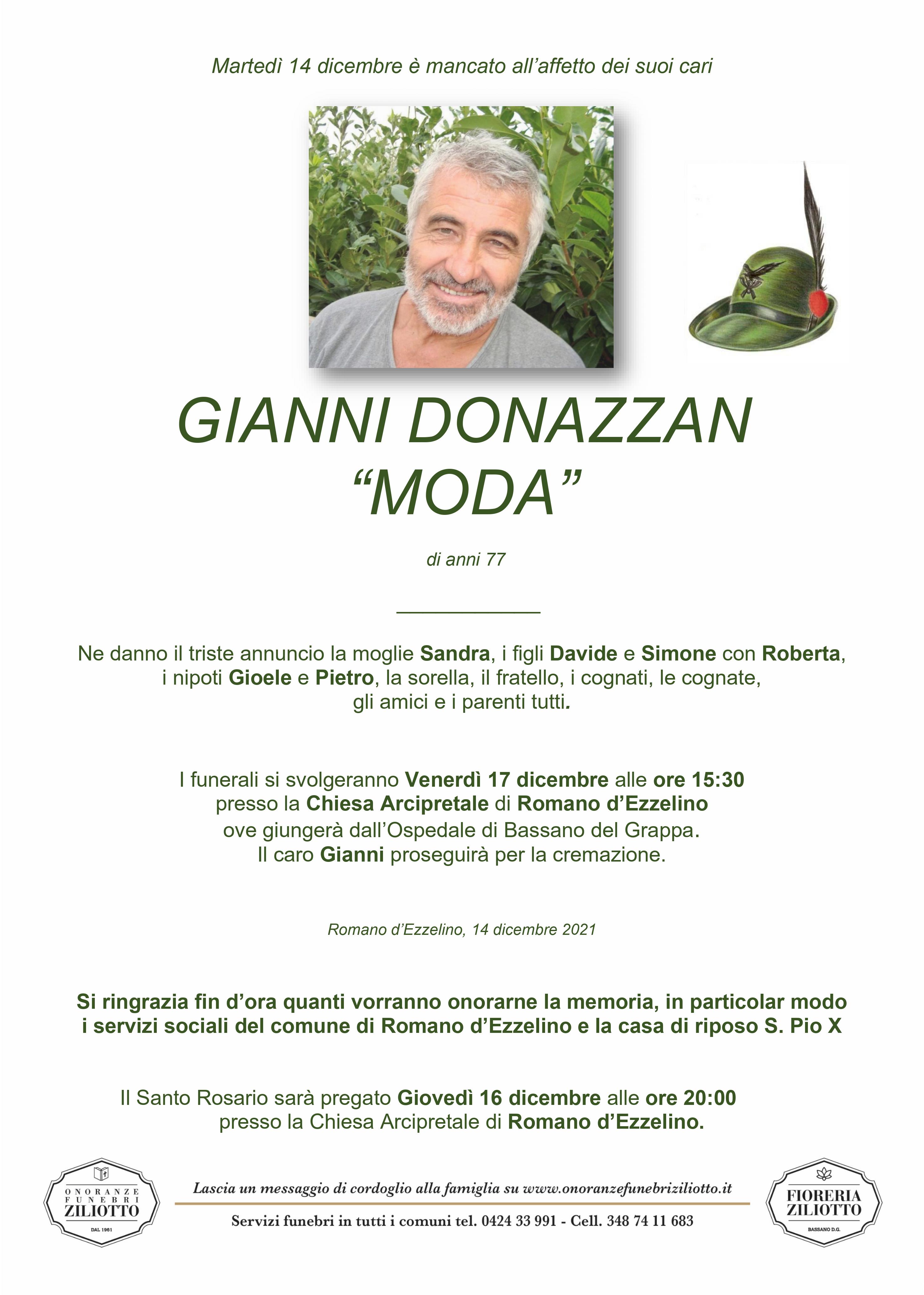 Gianni Donazzan - 77 anni - Romano d' Ezzelino