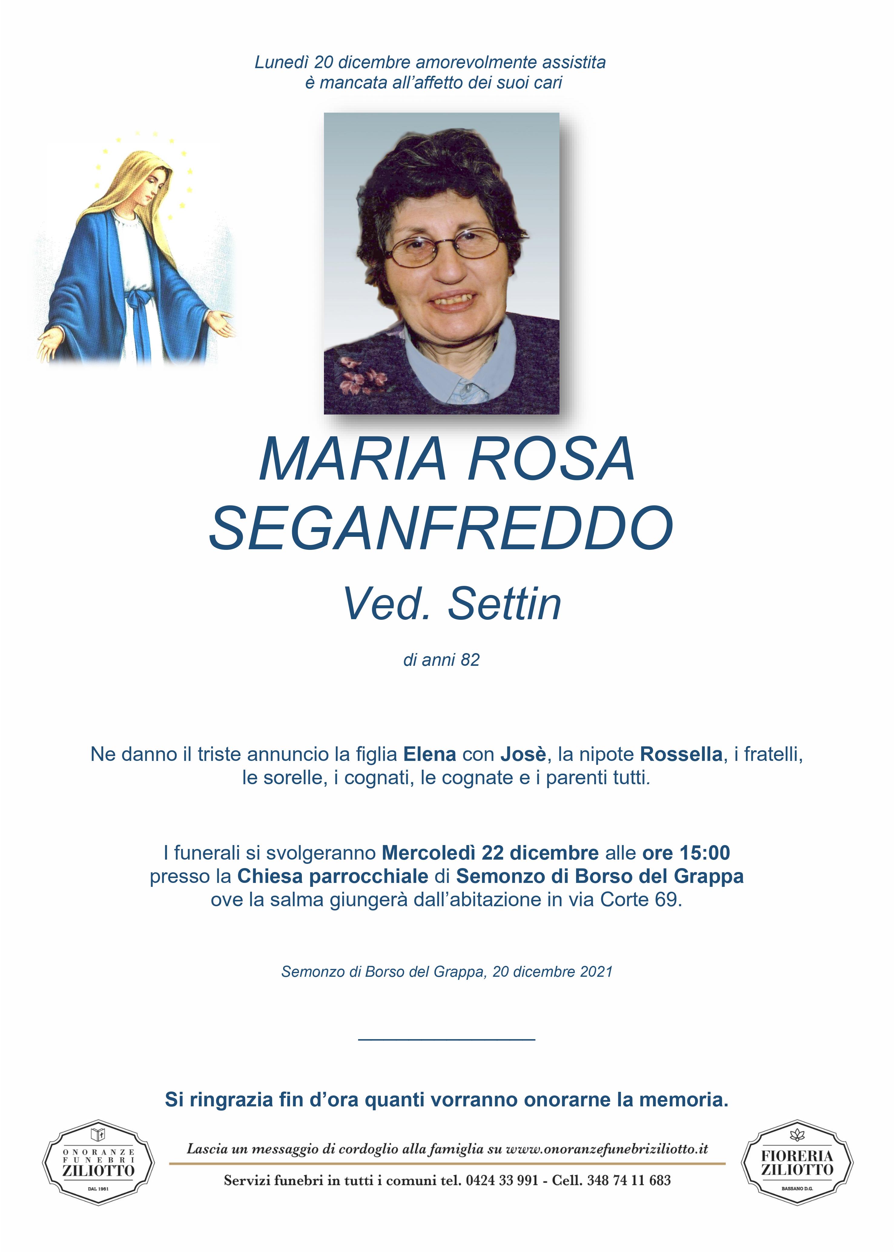 Maria Rosa Seganfreddo - 82 anni - Semonzo di Borso del Gr