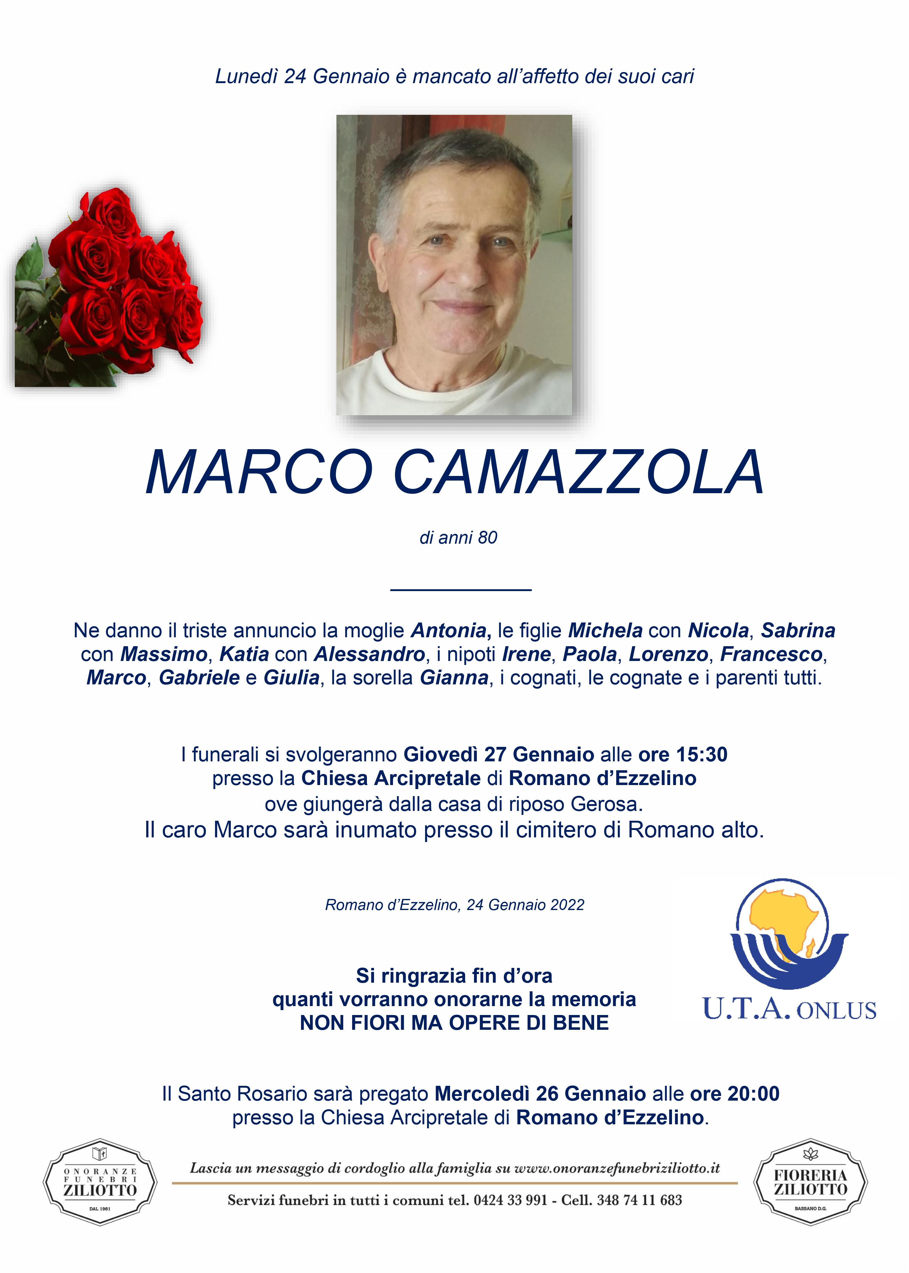 Marco Camazzola - 80 anni - Romano d'Ezzelino